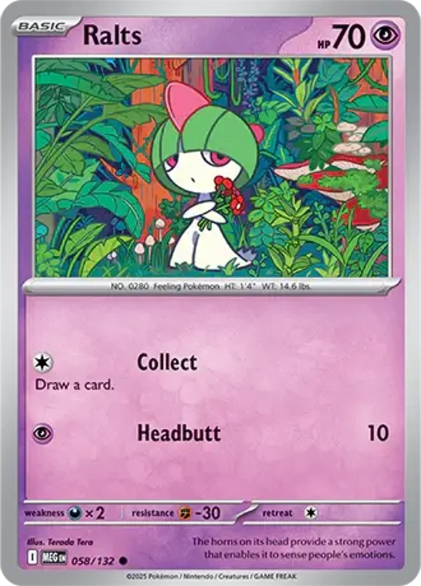 Ralts 058/132 Reverse Holo Mega Evolution