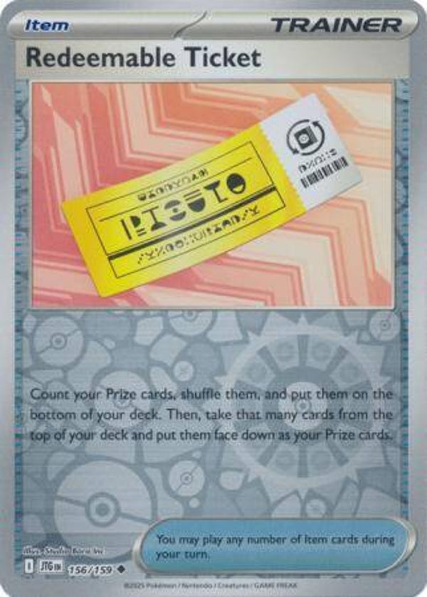 Redeemable Ticket 156/159 Reverse Holo Journey Together