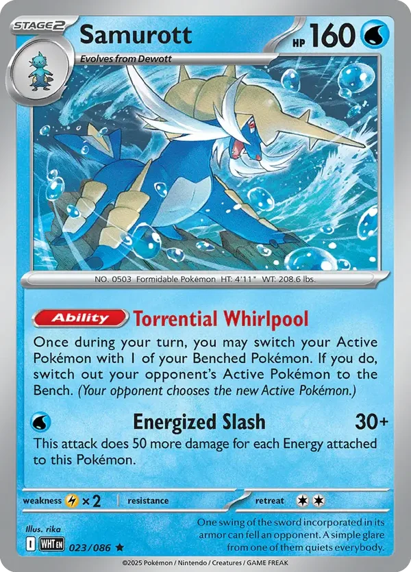 Samurott 023/086 Holo White Flare