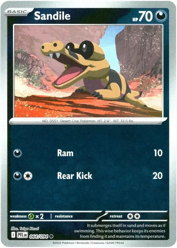 Sandile 064/094 Reverse Holo Phantasmal Flames