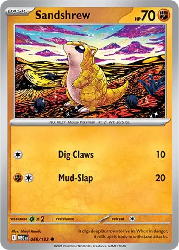 Sandshrew 068/132 Reverse Holo Mega Evolution