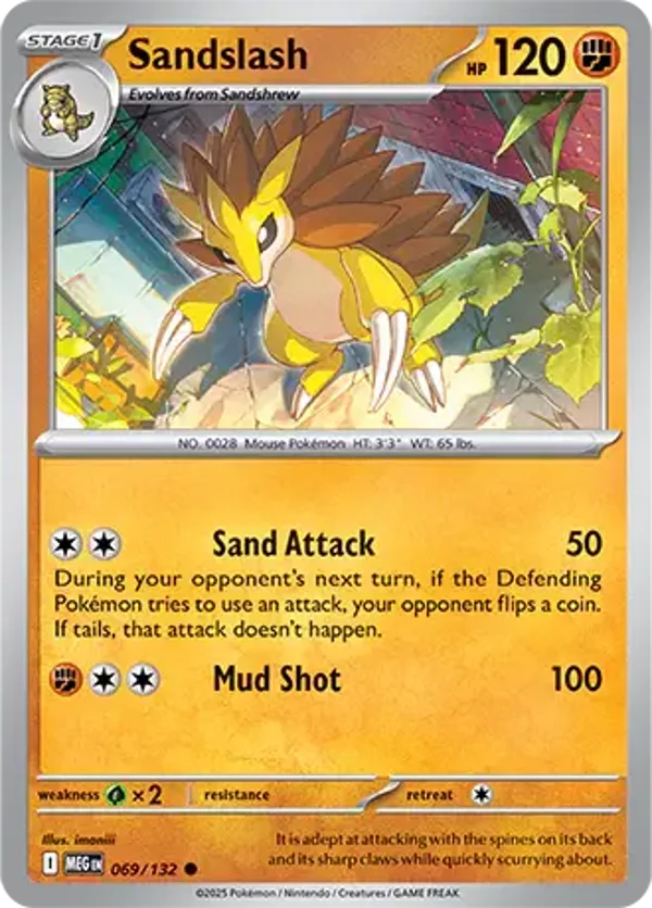 Sandslash 069/132 Reverse Holo Mega Evolution