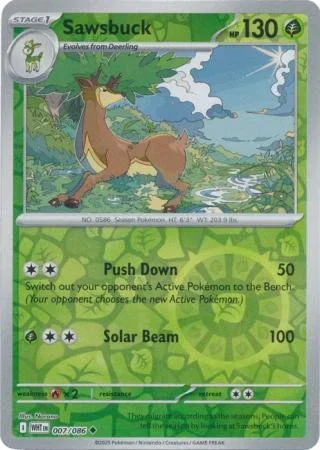 Sawsbuck 007/086 Reverse Holo White Flare