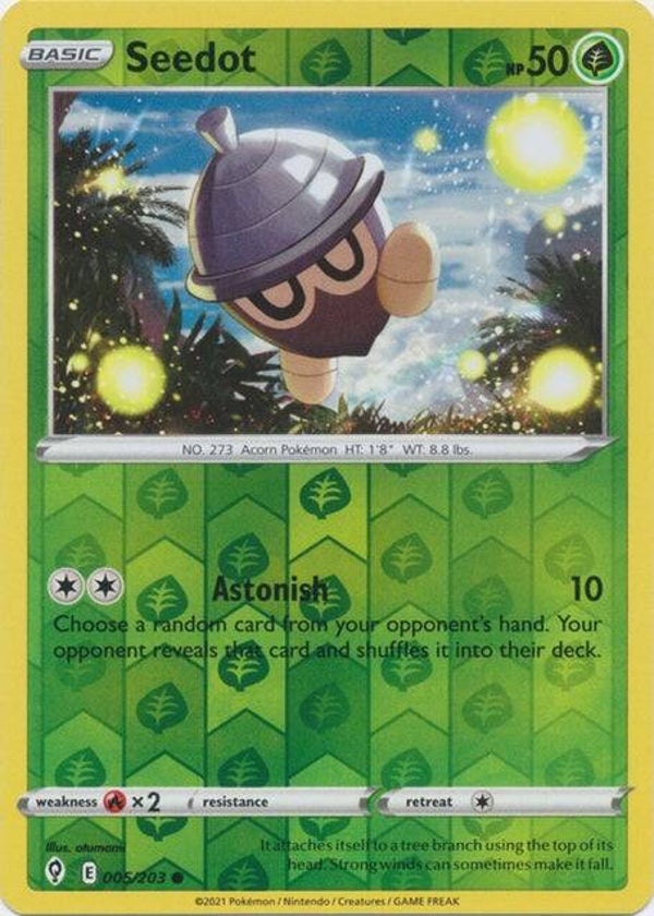 Seedot 005/203 reverse holo (Evolving Skies)