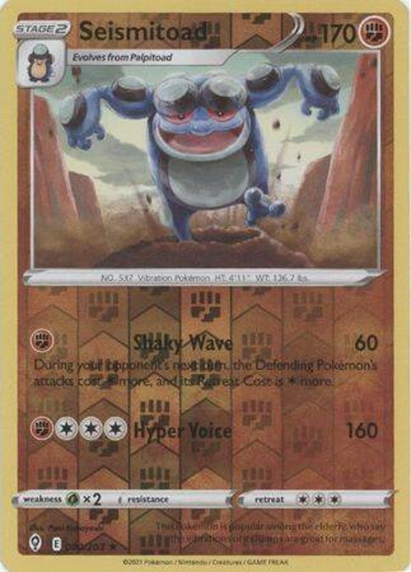 Seismitoad 090/203 reverse holo (Evolving Skies)
