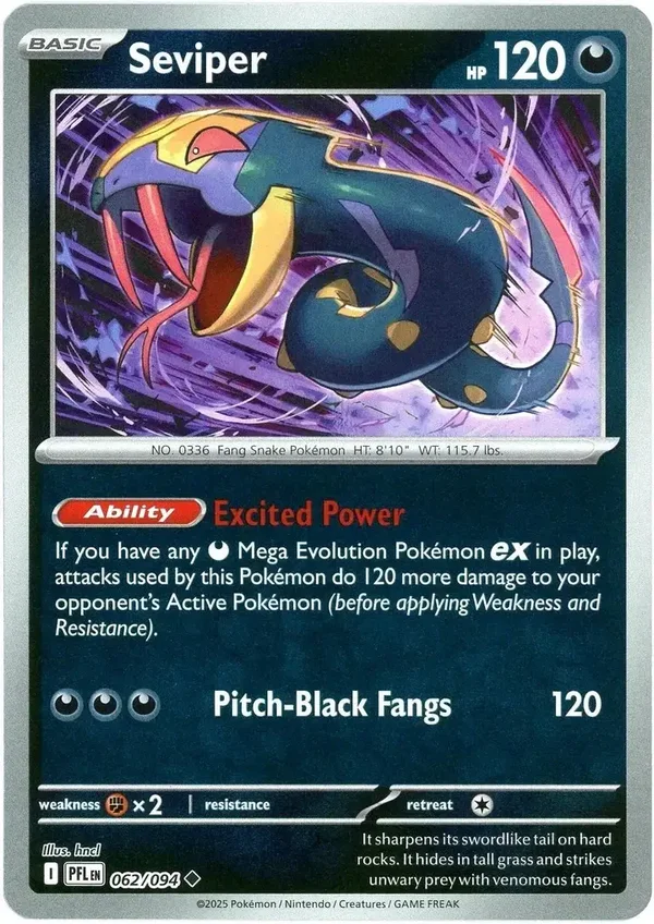 Seviper 062/094 Reverse Holo Phantasmal Flames