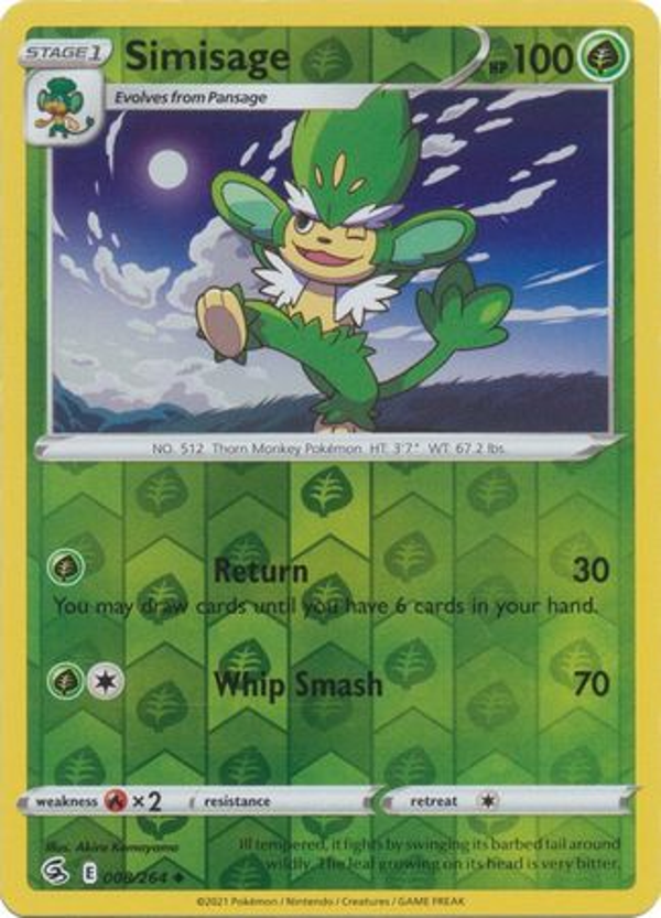 Simisage 008/264 reverse holo (Fusion Strike)