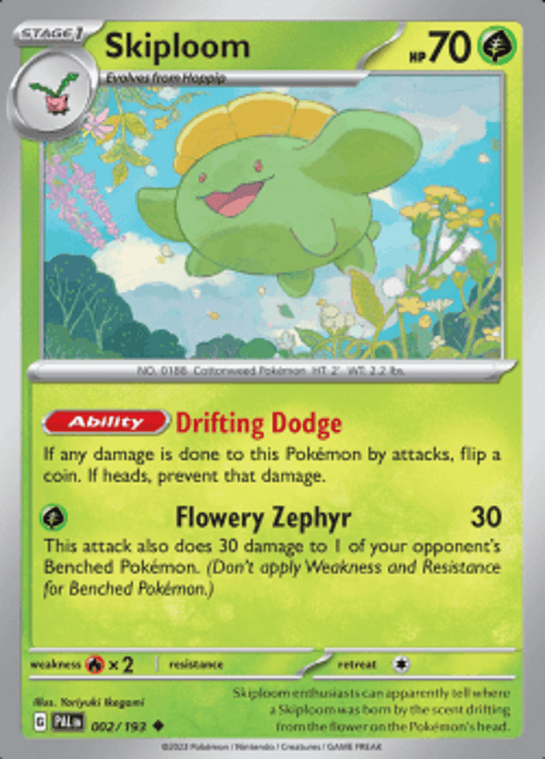Skiploom 002/193 reverse holo Paldea evolved