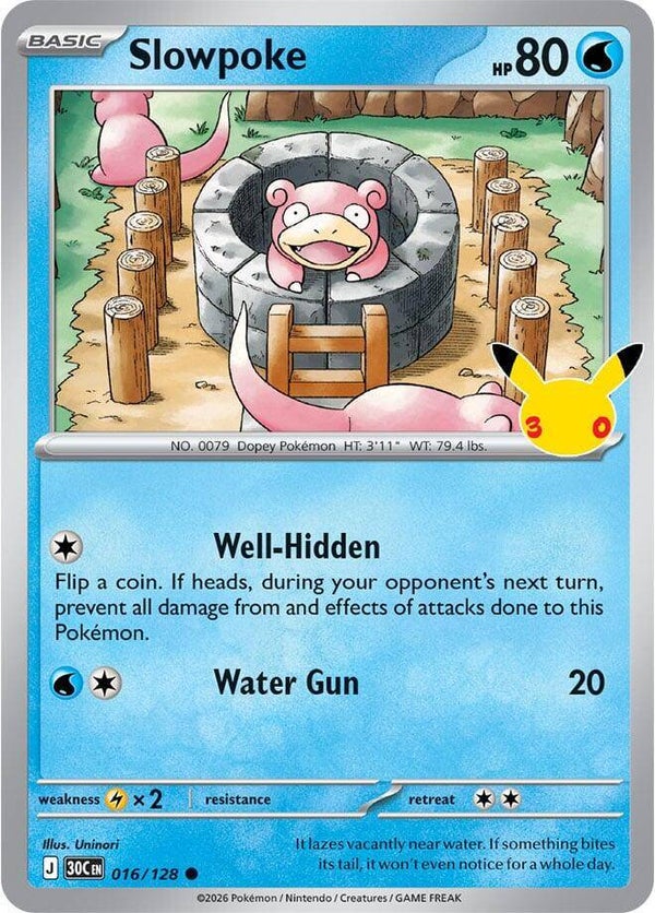 Slowpoke 016/128 holo 30th Anniversary