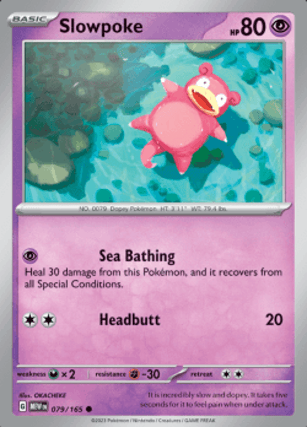 Slowpoke 079/165 reverse holo pokemon 151