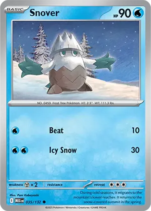 Snover 035/132 Reverse Holo Mega Evolution