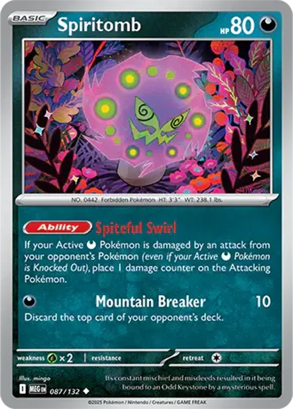 Spiritomb 087/132 Reverse Holo Mega Evolution