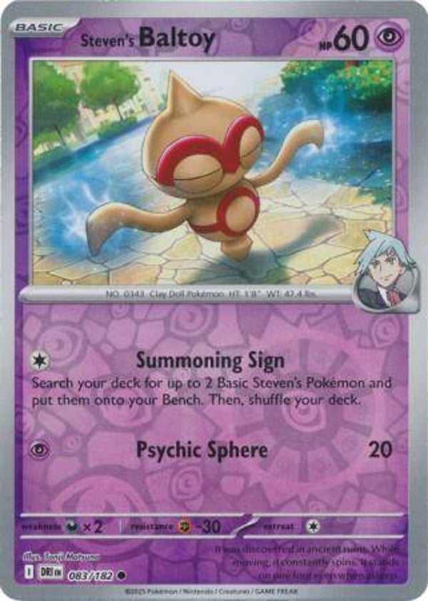 Steven's Baltoy 083/182 Reverse Holo Destined Rivals