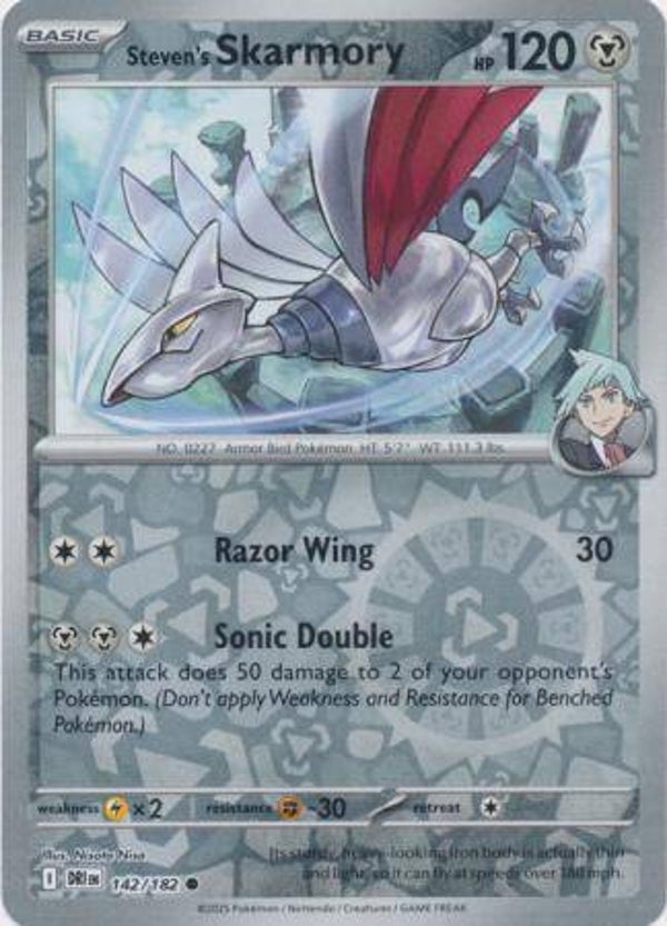 Steven's Skarmory 142/182 Reverse Holo Destined Rivals