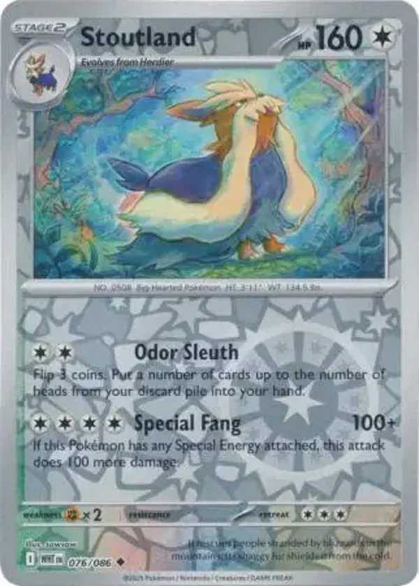 Stoutland 076/086 Reverse Holo White Flare
