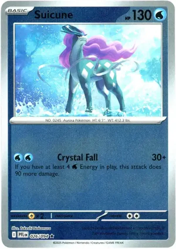 Suicune 026/094 Reverse Holo Phantasmal Flames