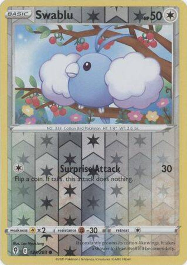 swablu 132/203 reverse holo evolving skies
