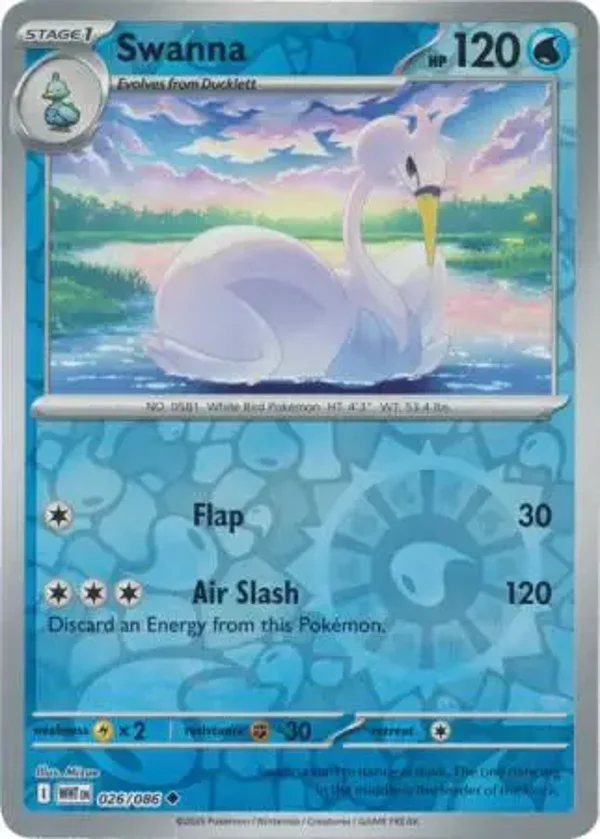 Swanna 026/086 Reverse Holo White Flare