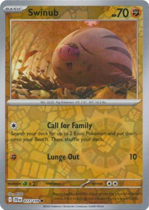 Swinub 077/159 Reverse Holo Journey Together