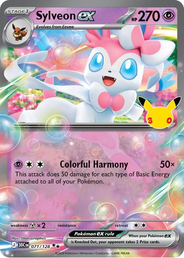 Sylveon EX 071/128 30th Anniversary