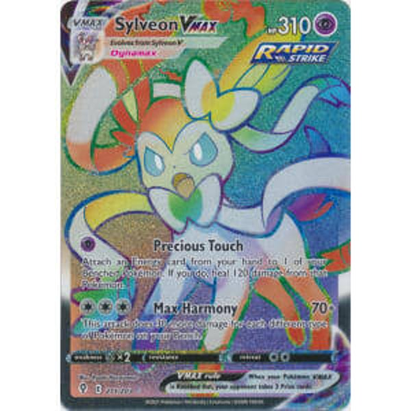 sylveon vmax 211/203 rainbow full art secret rare evolving skies