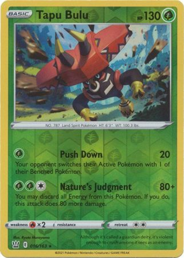 Tapu Bulu 016/163 reverse holo Battle styles