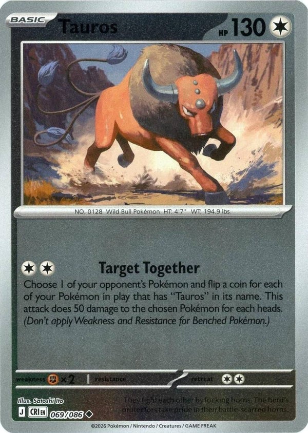 Tauros 069/086 reverse holo Chaos Rising