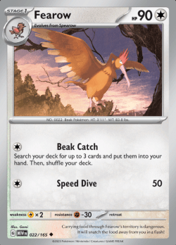Fearow 022/165 reverse holo pokemon 151