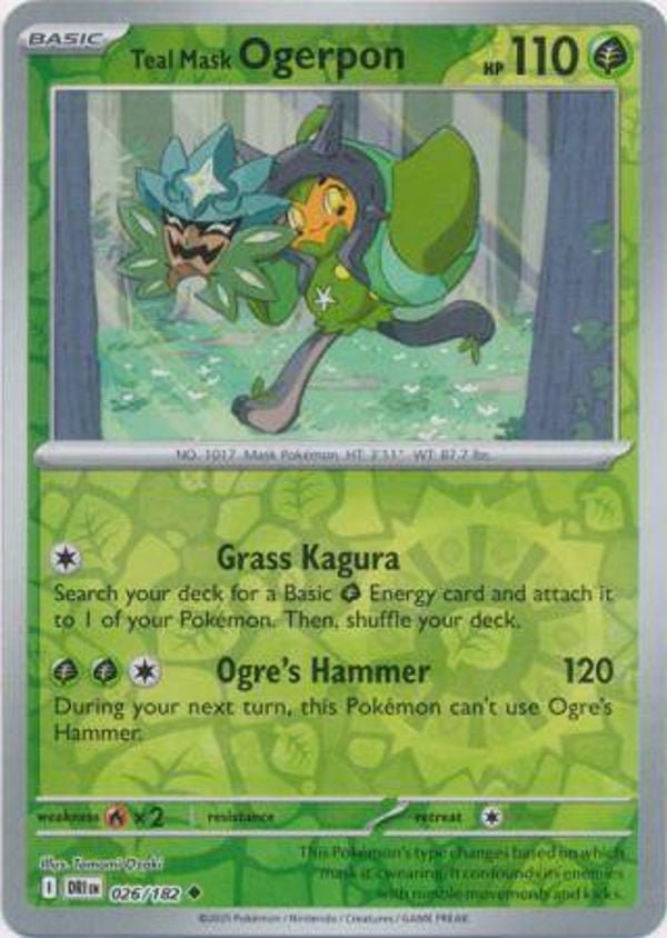 Teal Mask Ogerpon 026/182 Reverse Holo Destined Rivals