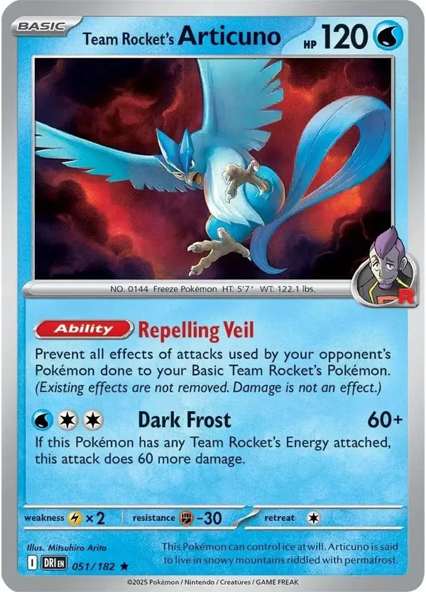 Team Rocket's Articuno 051/182 Holo Destined Rivals