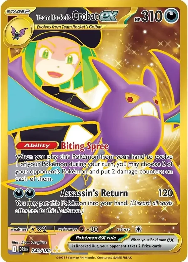 Team Rocket's Crobat EX (Gold) 242/182 Destined Rivals
