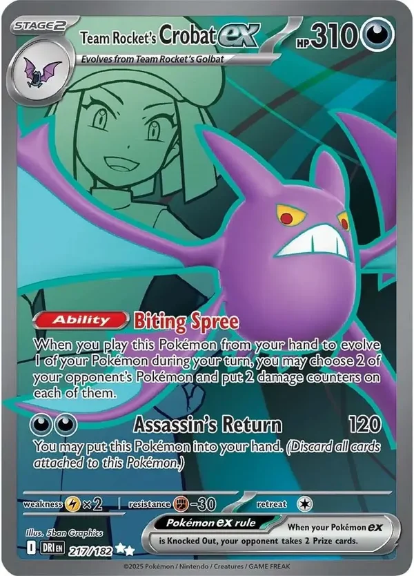 Team Rocket's Crobat EX 217/182 Destined Rivals