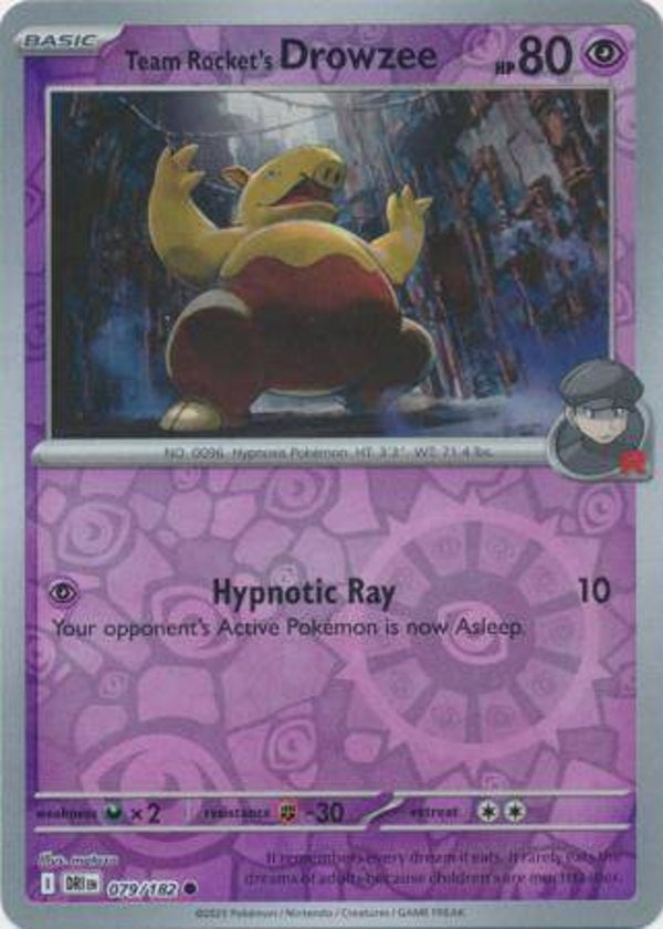Team Rocket's Drowzee 079/182 Reverse Holo Destined Rivals