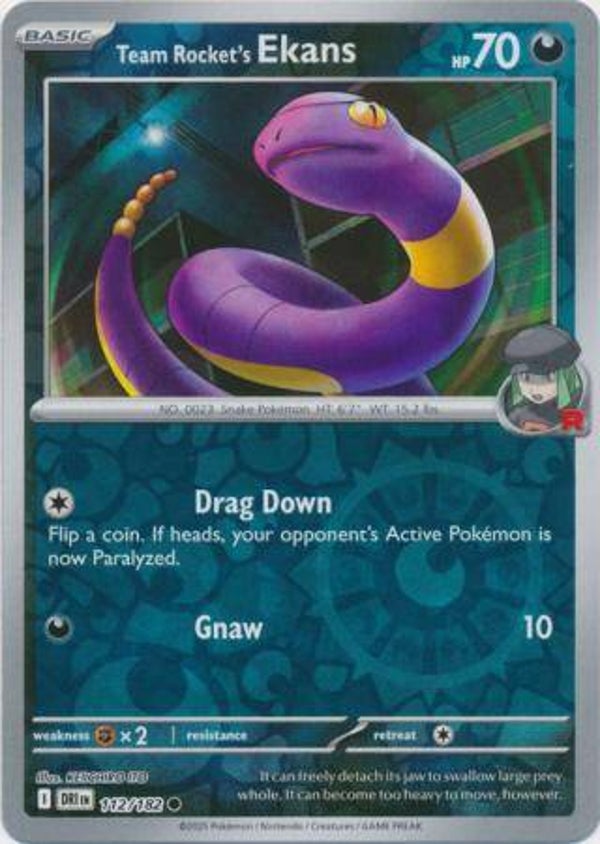 Team Rocket's Ekans 112/182 Reverse Holo Destined Rivals