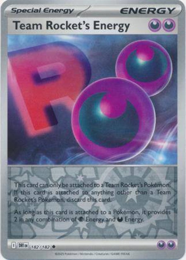 Team Rocket's Energy 182/182 Reverse Holo Destined Rivals