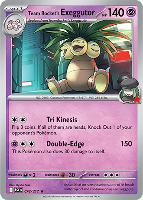 Team Rocket's Exeggutor 078/217 Holo Ascended Heroes