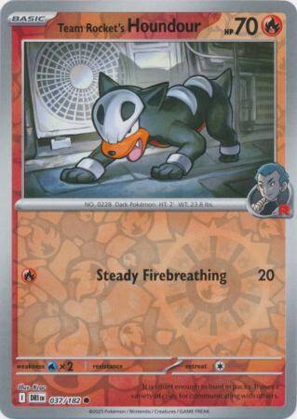 Team Rocket's Houndour 037/182 Reverse Holo Destined Rivals