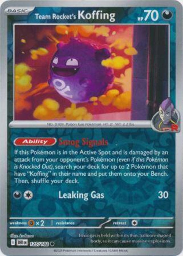Team Rocket's Koffing 125/182 Reverse Holo Destined Rivals