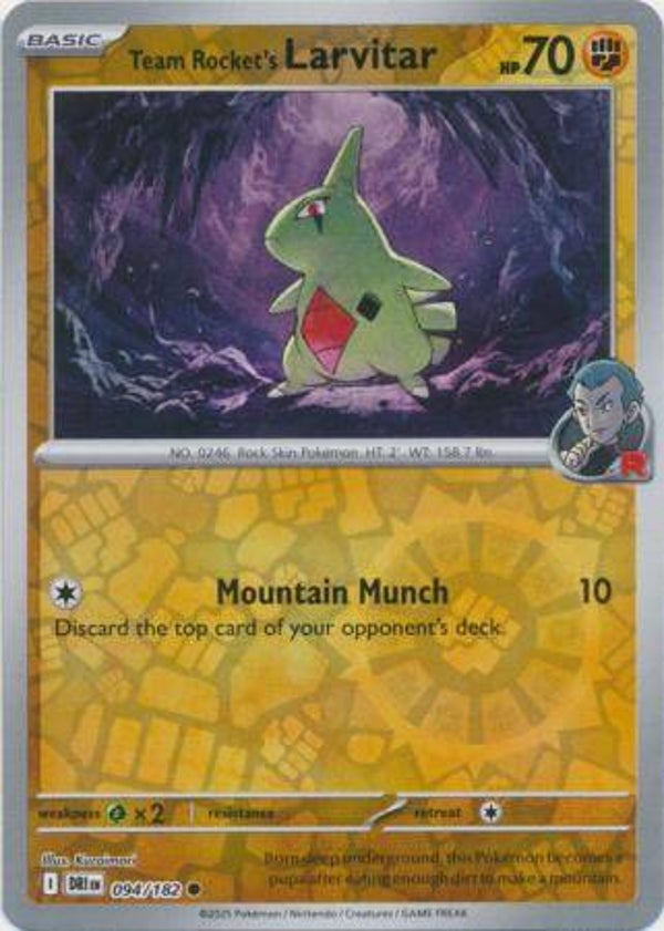 Team Rocket's Larvitar 094/182 Reverse Holo Destined Rivals