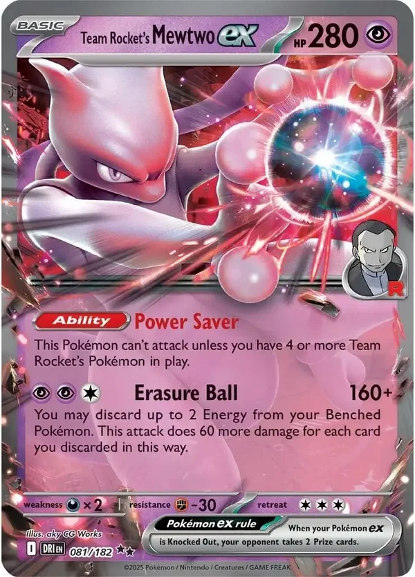 Team Rocket's Mewtwo EX 081/182 Destined Rivals