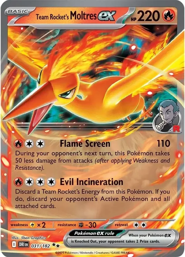 Team Rocket's Moltres EX 031/182 Destined Rivals