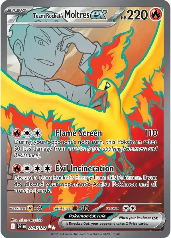 Team Rocket's Moltres EX 208/182 Destined Rivals