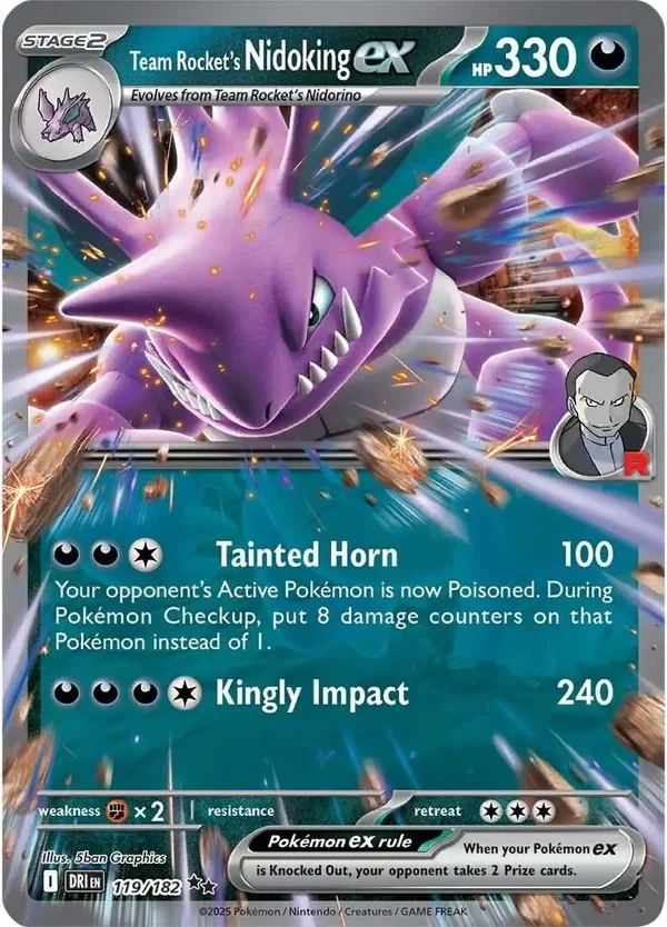 Team Rocket's Nidoking EX 119/182 Destined Rivals