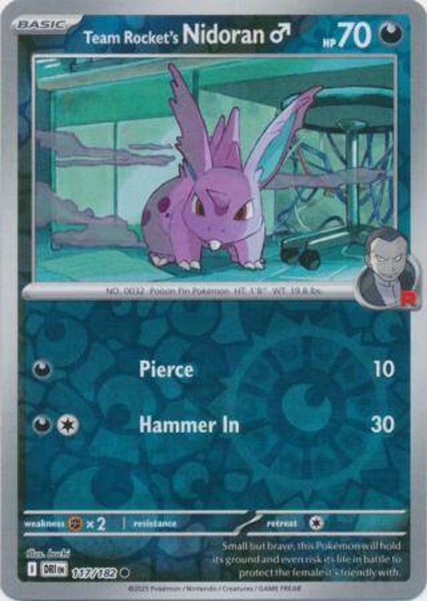 Team Rocket's Nidoran♂ 117/182 Reverse Holo Destined Rivals