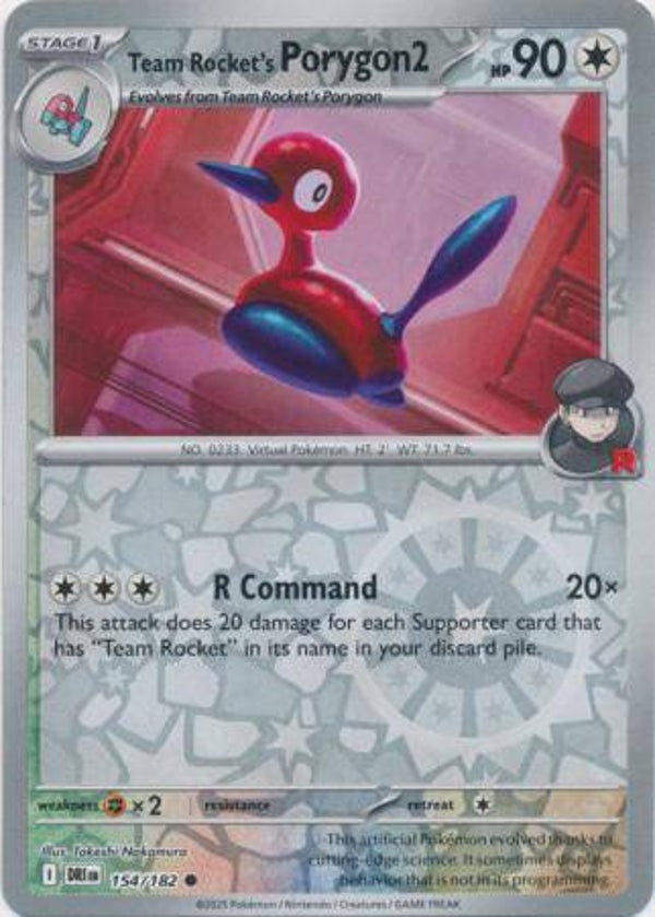 Team Rocket's Porygon2 154/182 Reverse Holo Destined Rivals