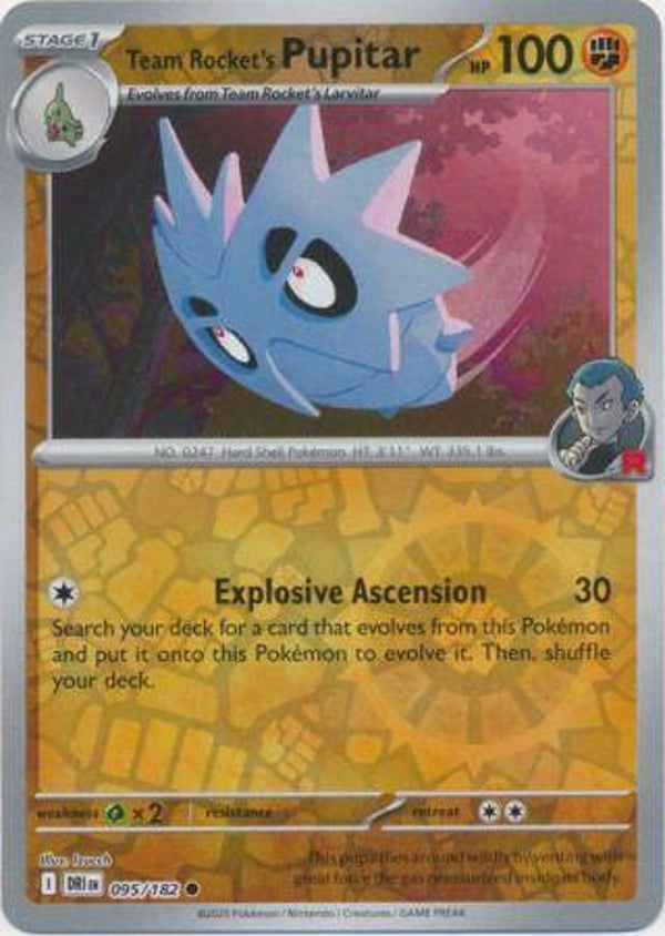 Team Rocket's Pupitar 095/182 Reverse Holo Destined Rivals