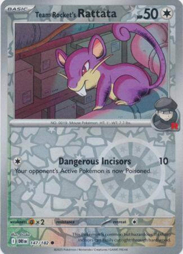 Team Rocket's Rattata 147/182 Reverse Holo Destined Rivals