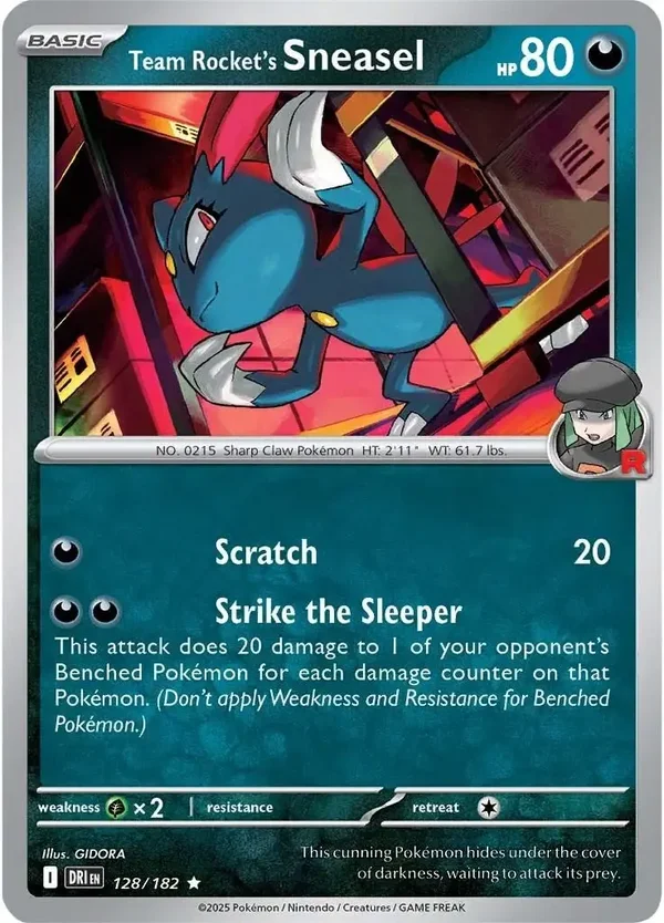 Team Rocket's Sneasel 128/182 Holo Destined Rivals