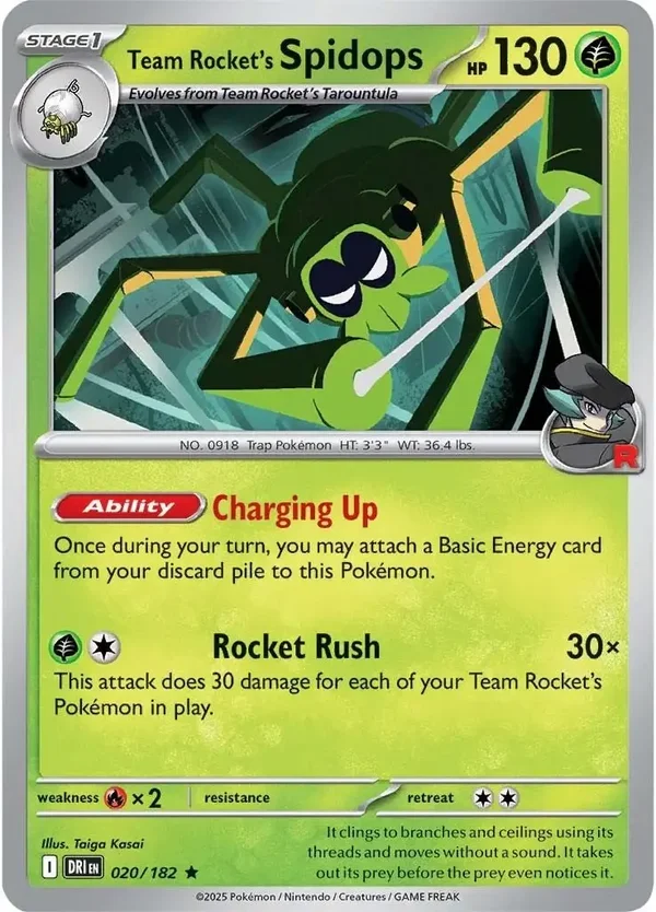Team Rocket's Spidops 020/182 Holo Destined Rivals