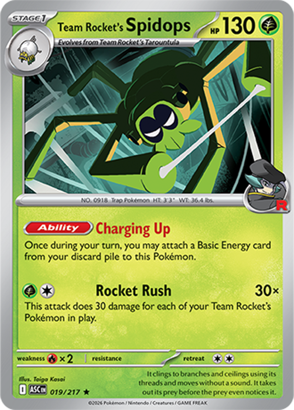 Team Rocket's Spidops 019/217 Holo Ascended Heroes